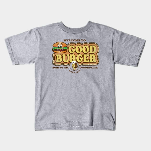 Welcome to Good Burger Worn Out Kids T-Shirt by Alema Art